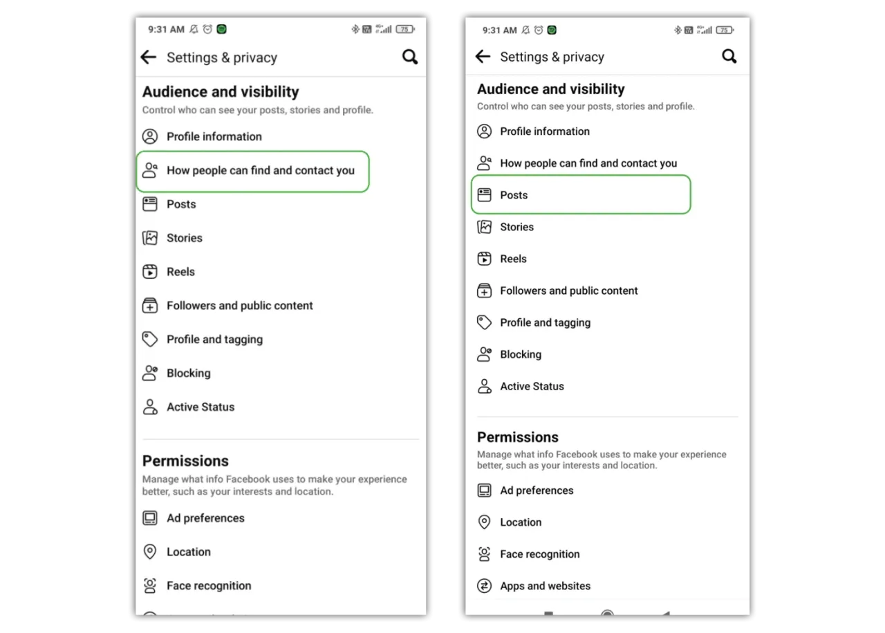 Ustawienia prywatności Facebooka: jak ustawić profil prywatny. Widok ekranu z opcjami 
