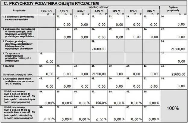 Wypełniony formularz PIT-28, instrukcja wypełniania PIT-28