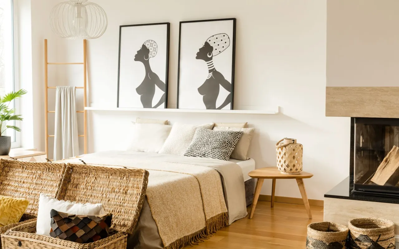 Spokojna beżowa sypialnia