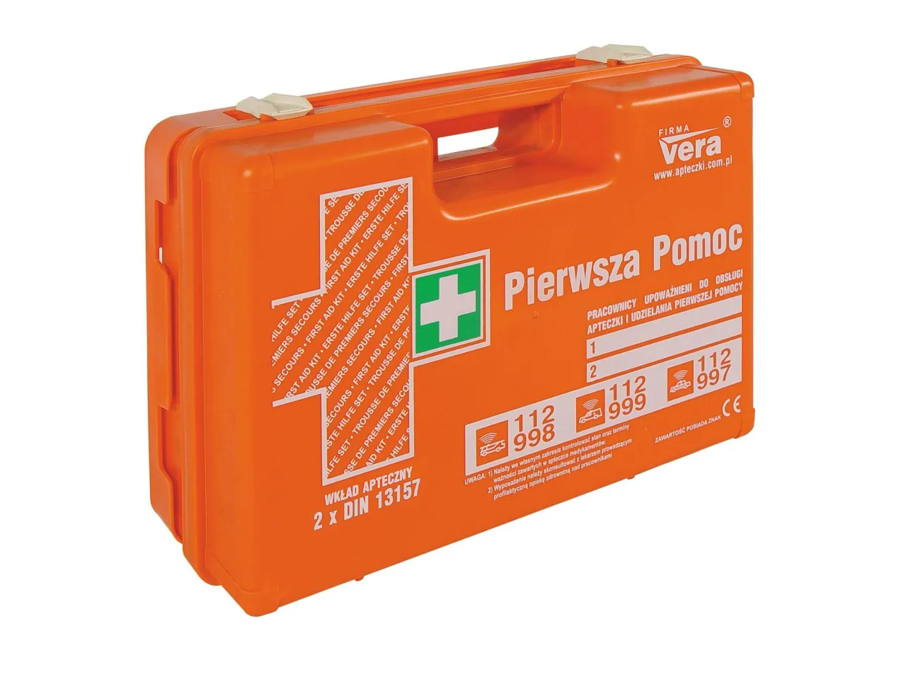 Pomarańczowa apteczka pierwszej pomocy Vera. Sprawdź, ile apteczek w zakładzie pracy powinno być zgodnie z przepisami.