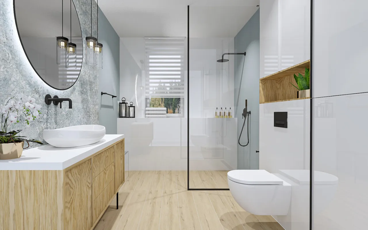 Białe płytki z różnymi kolorami fug aranżacje