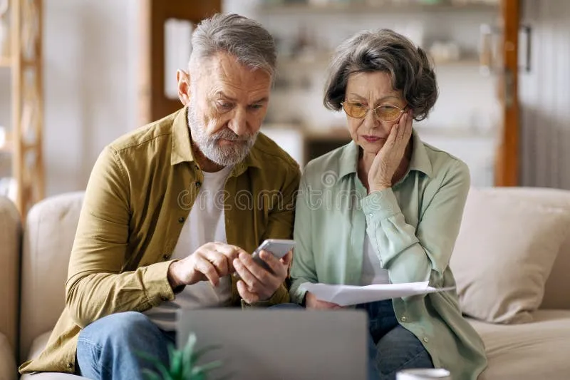 osoba sprawdzająca dokumenty finansowe zmartwiona