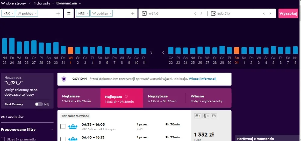 wyszukiwarka tanich lot&oacute;w