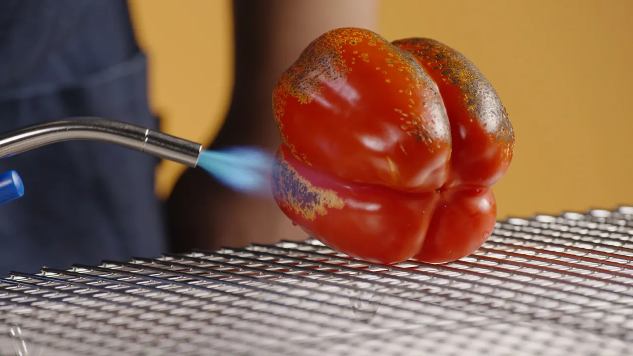 poivrons en train de suer apr&egrave;s cuisson