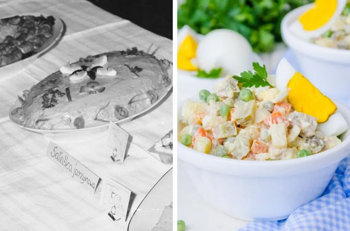 sałatka jarzynowa śledzie PRL
