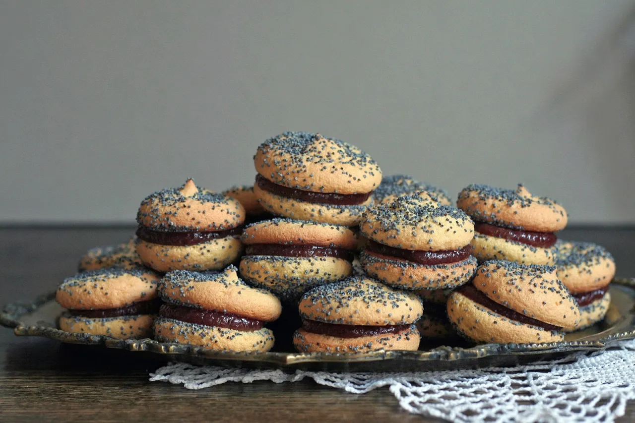 Baletki z makiem retro