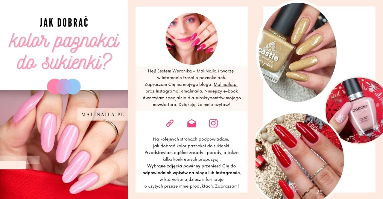 klasyczne kolory paznokci do czerwonej sukienki