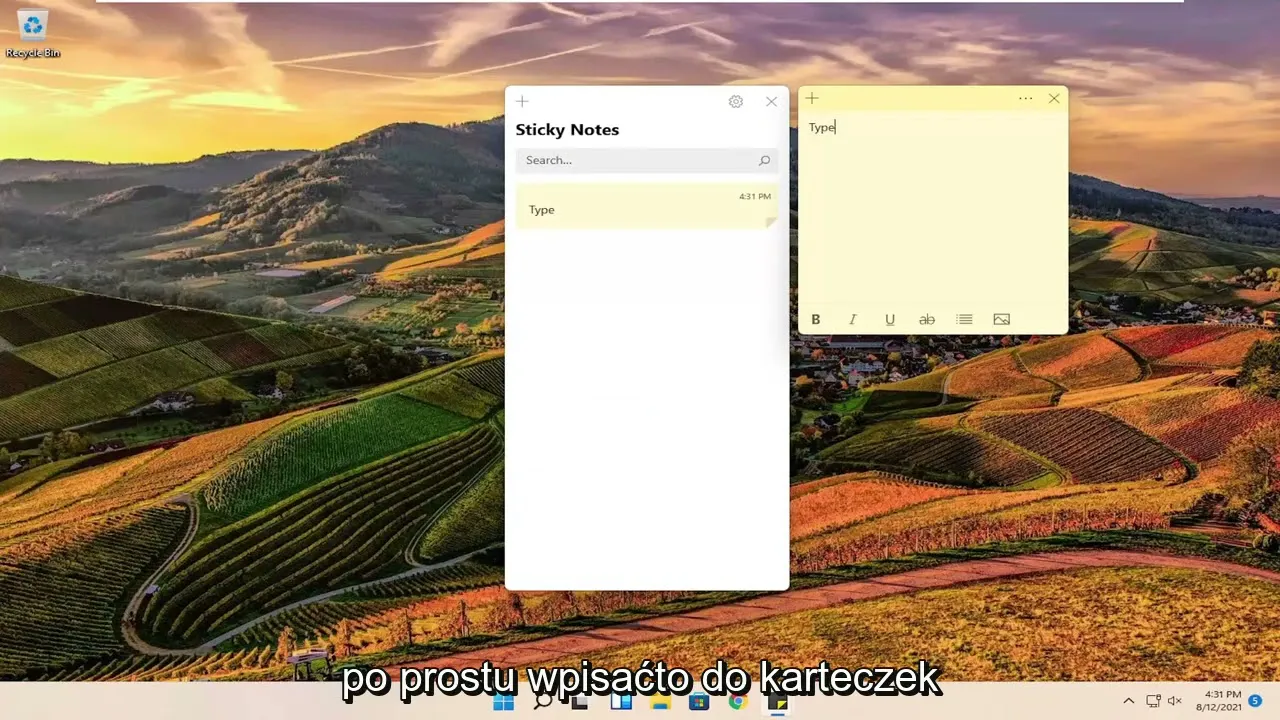 otwieranie notatnika windows