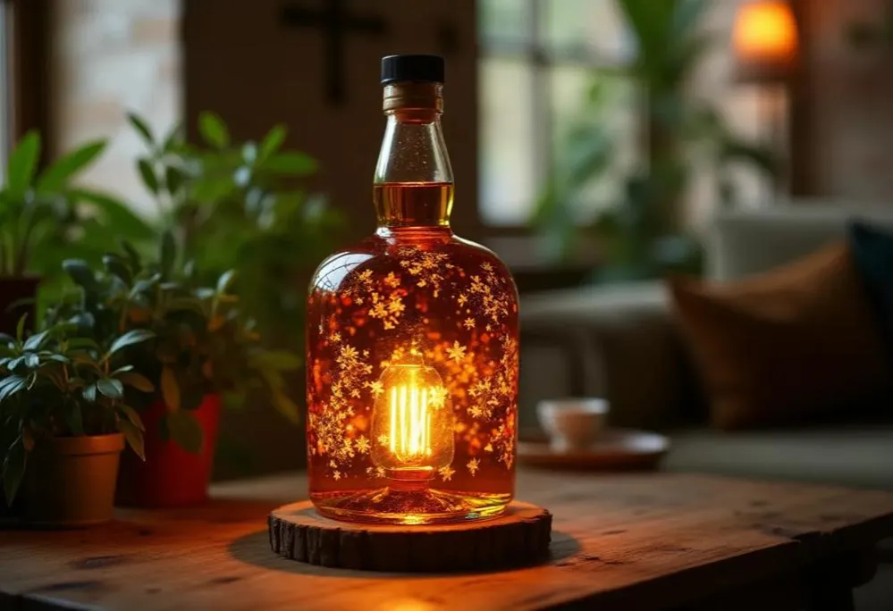 różne typy lamp z butelek