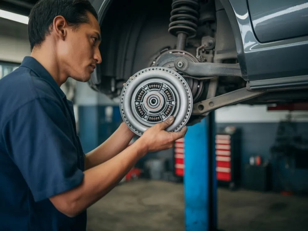 mechanik samochodowy diagnozujący sprzęgło