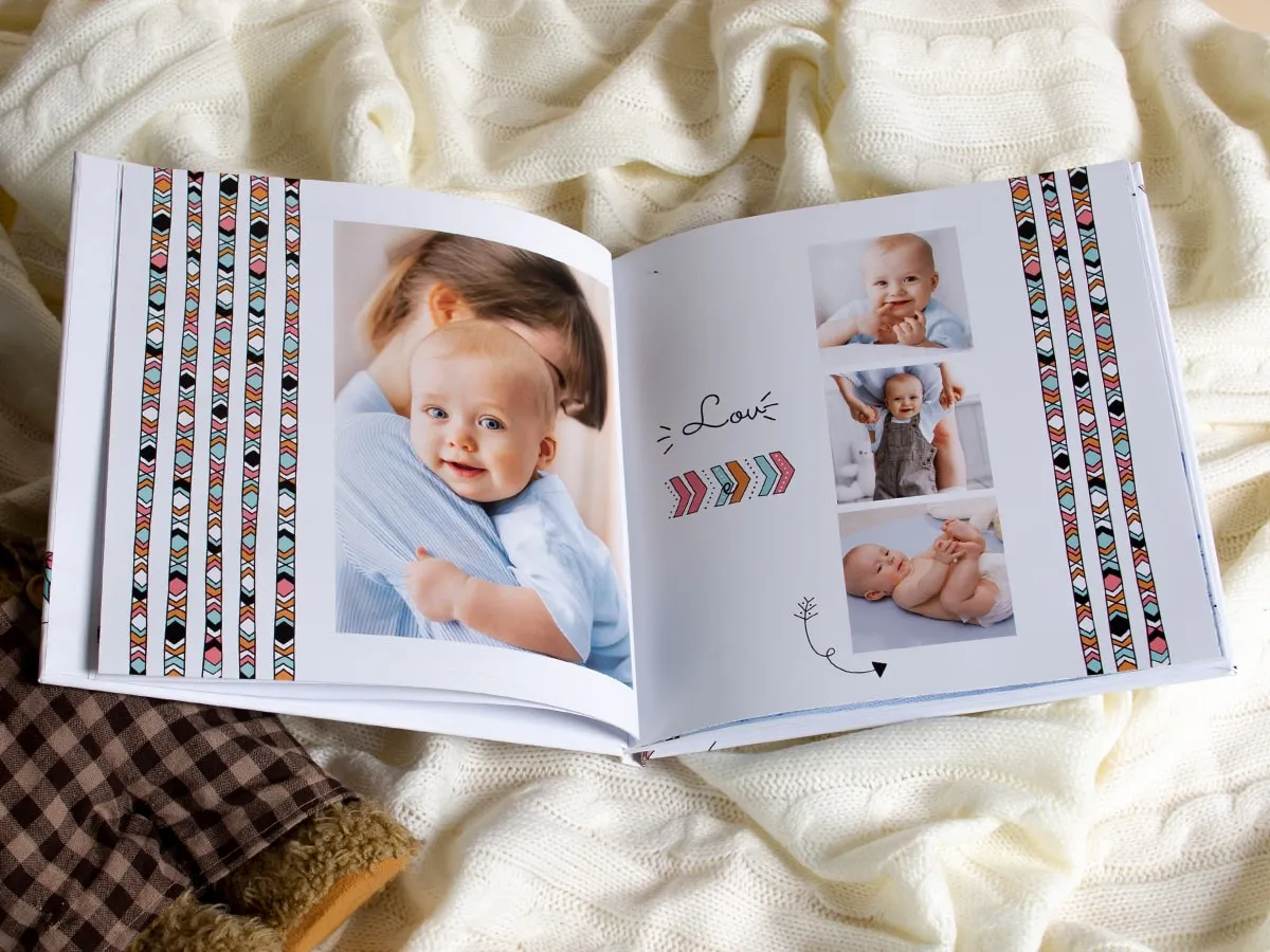 fotoksiążka z rocznymi zdjęciami dziecka