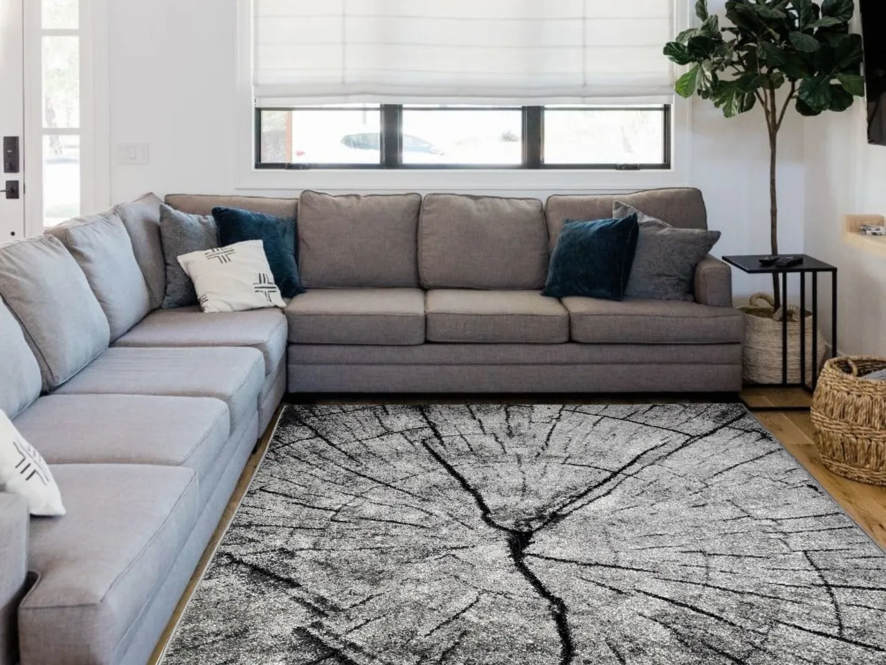 dywan pod szarą kanapą rozmiar przykłady