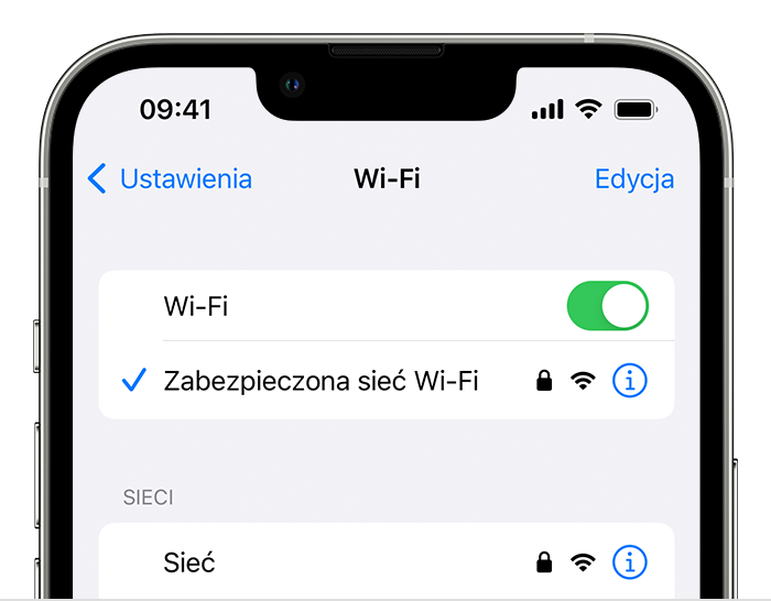 ios 16 hasło wifi ustawienia