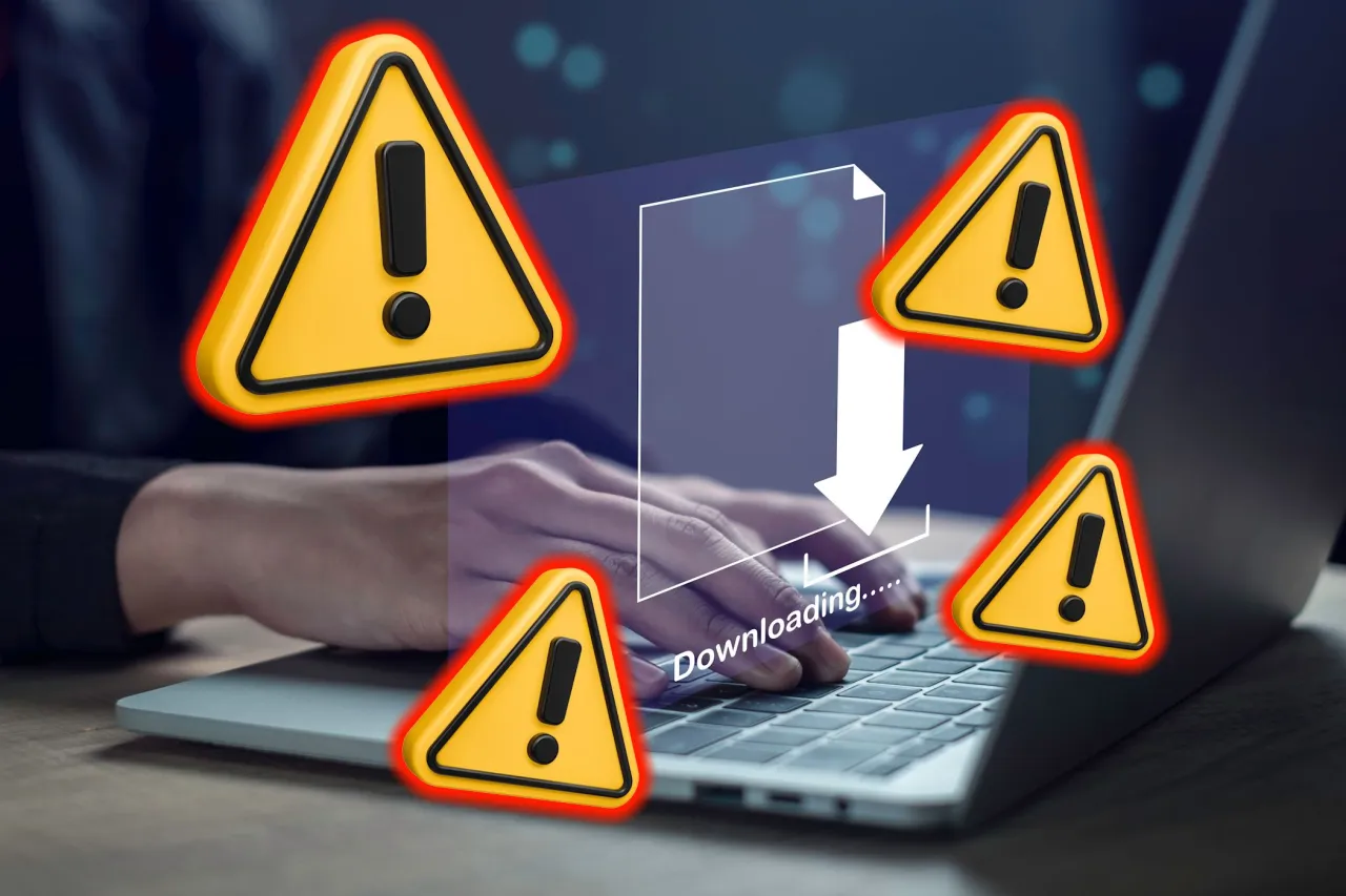 Warning signs for illegal software download