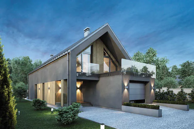 przykłady domów na wąskiej działce lub działce ze spadkiem