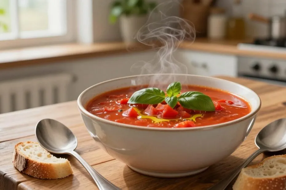 rosół w garnku, esencjonalny bulion, baza zupy pomidorowej