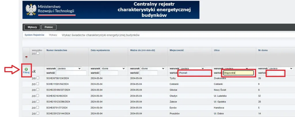 centralny rejestr charakterystyki energetycznej budynków