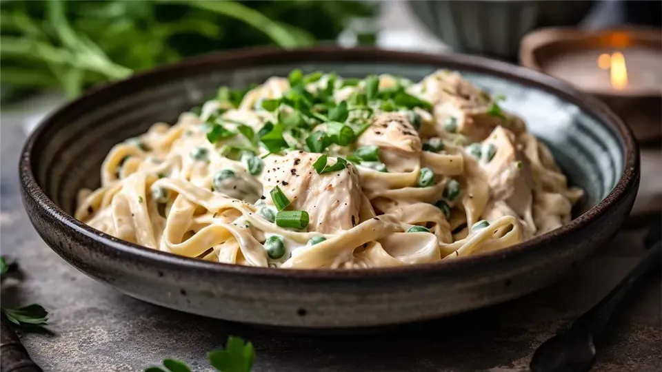 Zdjęcie Przepis na spaghetti z kurczakiem w sosie śmietanowym, który zachwyci