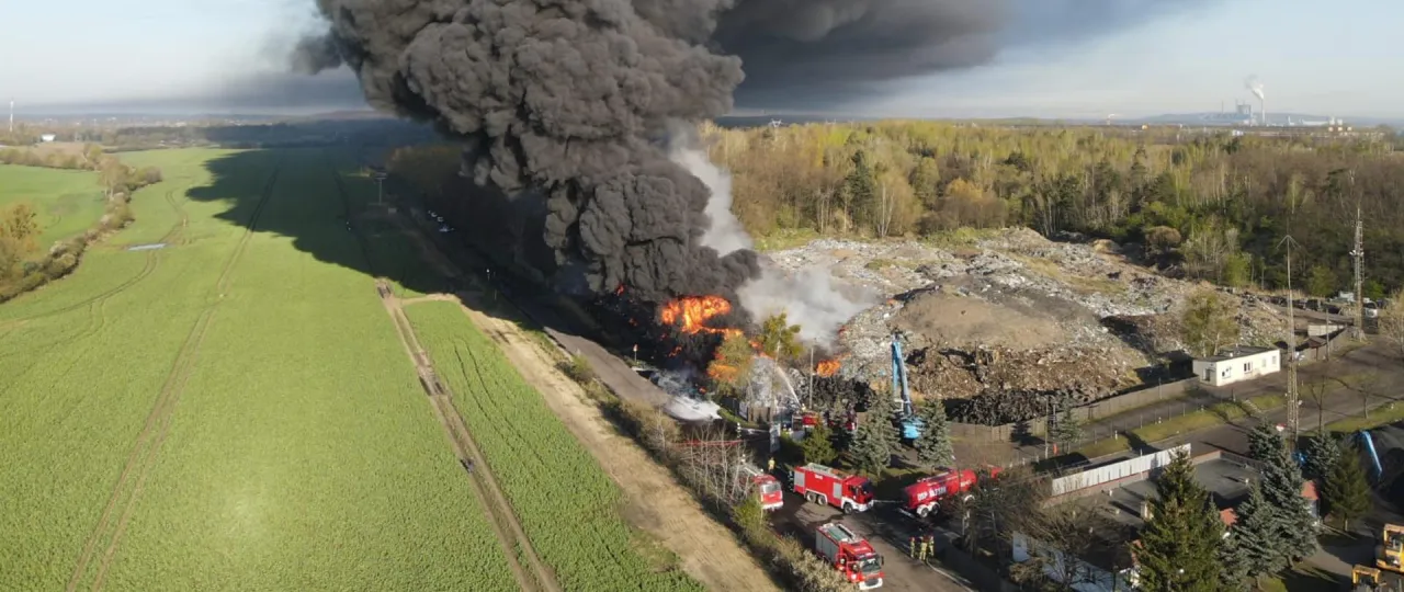 Pożar składowiska odpadów