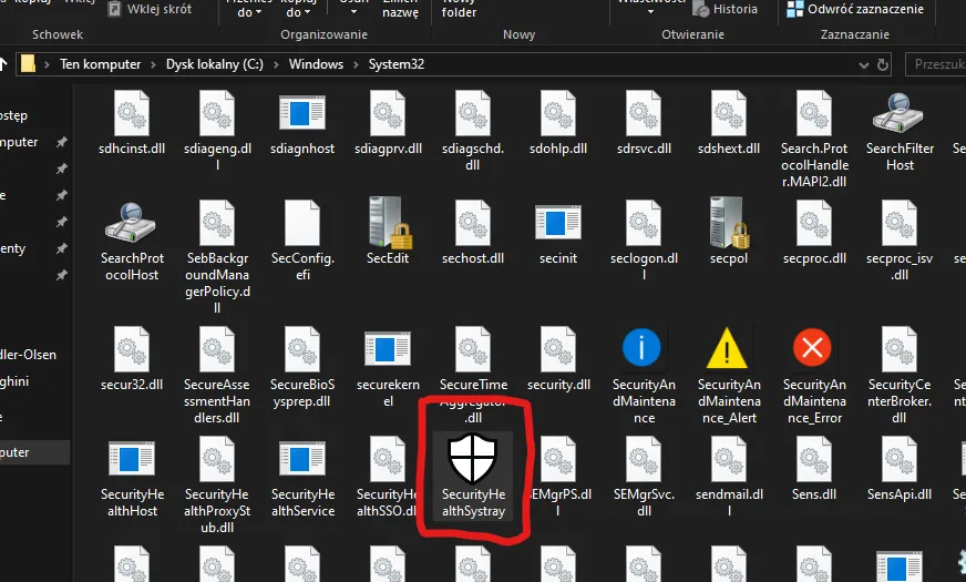 ikona antywirusa zasobnik systemowy Windows 10