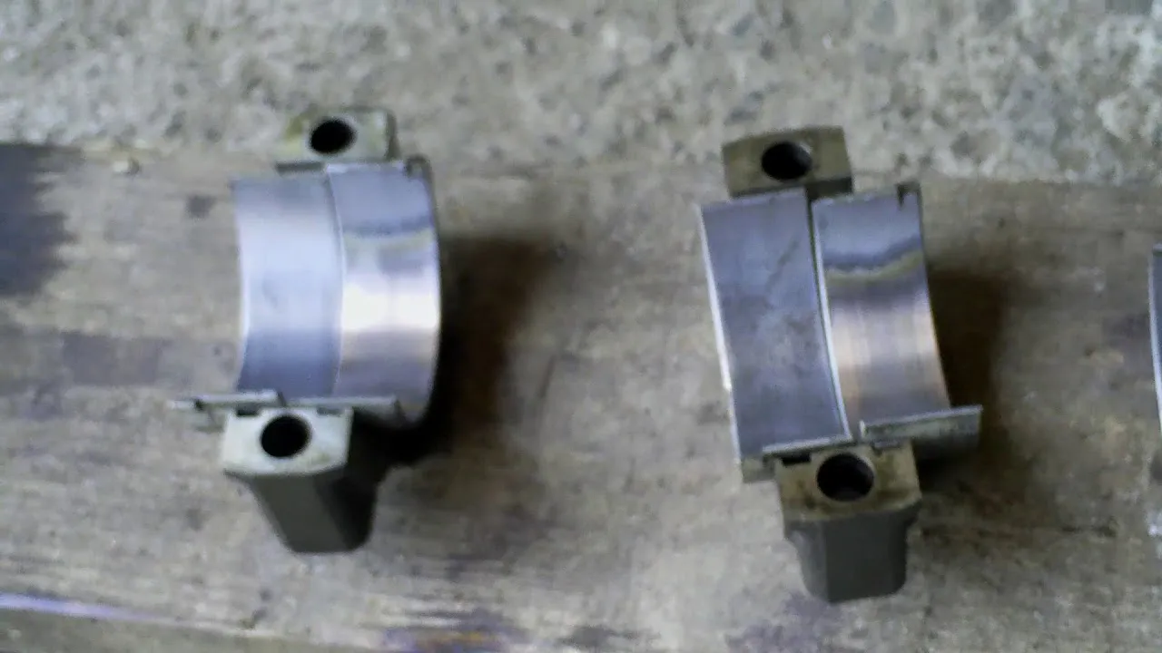 zużyte panewki korbowodowe