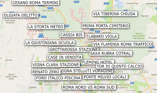 Mappa quartiere Fleming Roma con punti di interesse