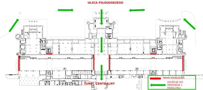 Mapa dojścia Dworzec PKP Wrocław do Wroclavia