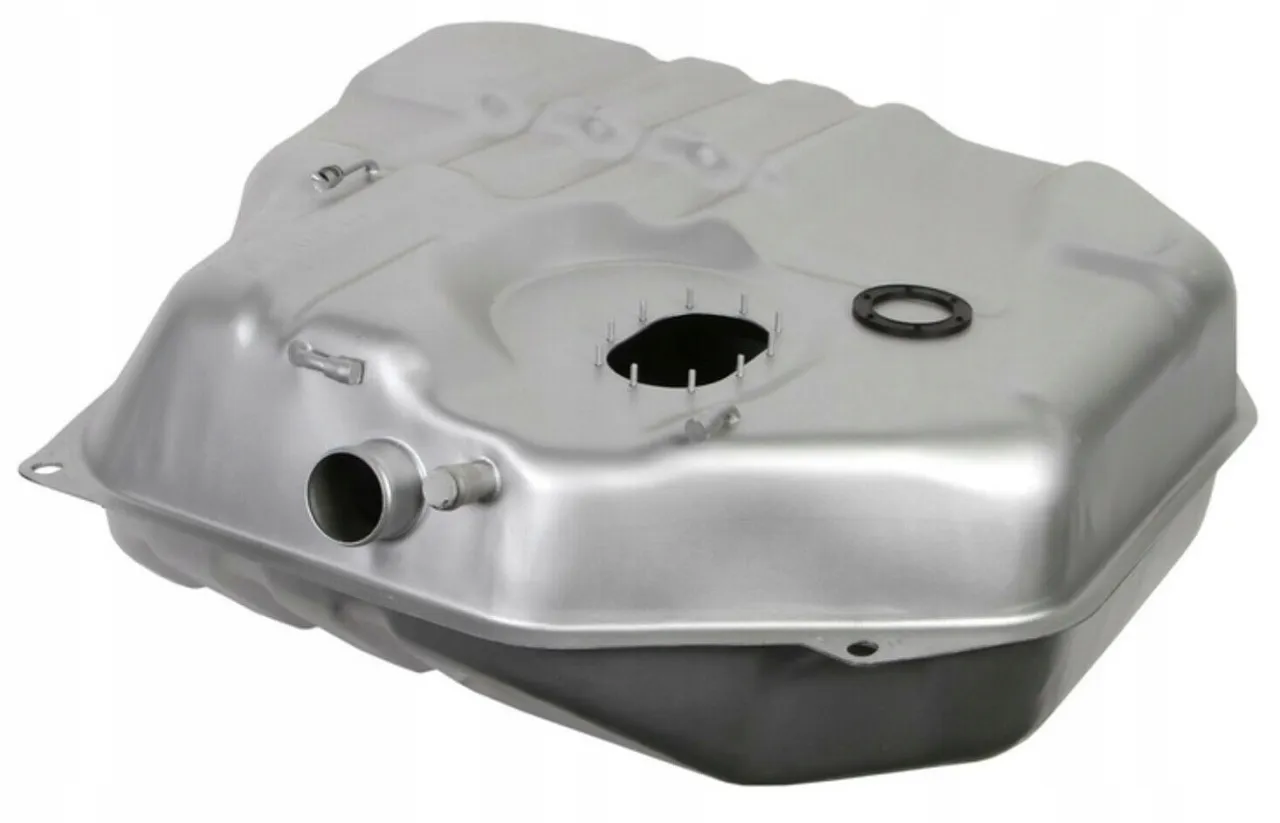 Metalowy zbiornik paliwa do Fiata Ducato, gotowy do montażu. Określa pojemność baku.