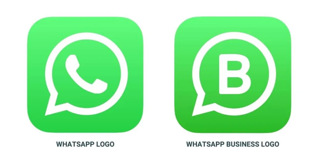 WhatsApp Business App Icon und Standard WhatsApp Icon nebeneinander