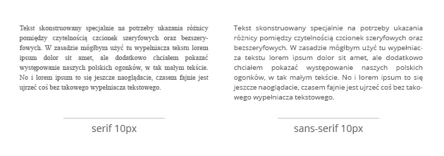 Porównanie czcionek szeryfowych i bezszeryfowych