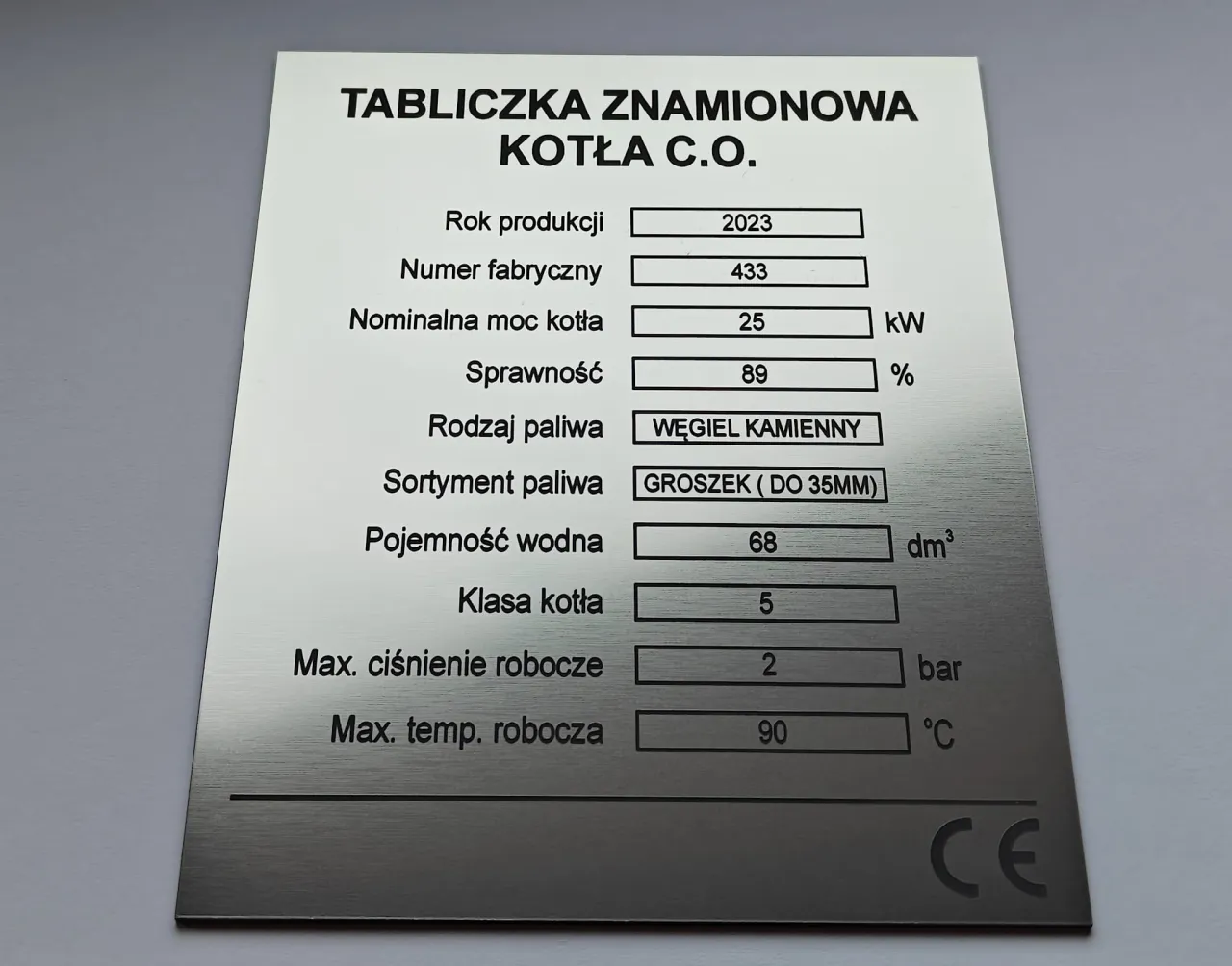 Tabliczka znamionowa kotła co szukać