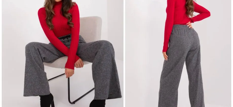 Stylizacje szerokie spodnie i dopasowana bluzka