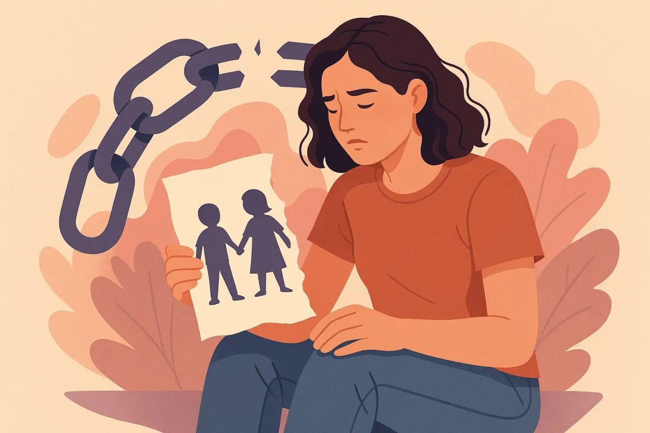 Grafika przedstawiająca osobę doświadczającą flashbacku lub koszmaru, z elementami wizualnymi symbolizującymi natrętne wspomnienia