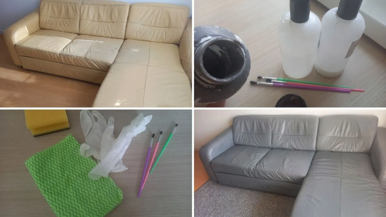 renowacja sk&oacute;rzanej kanapy pęknięcia