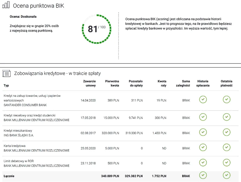 raport BIK lub przekreślona karta kredytowa