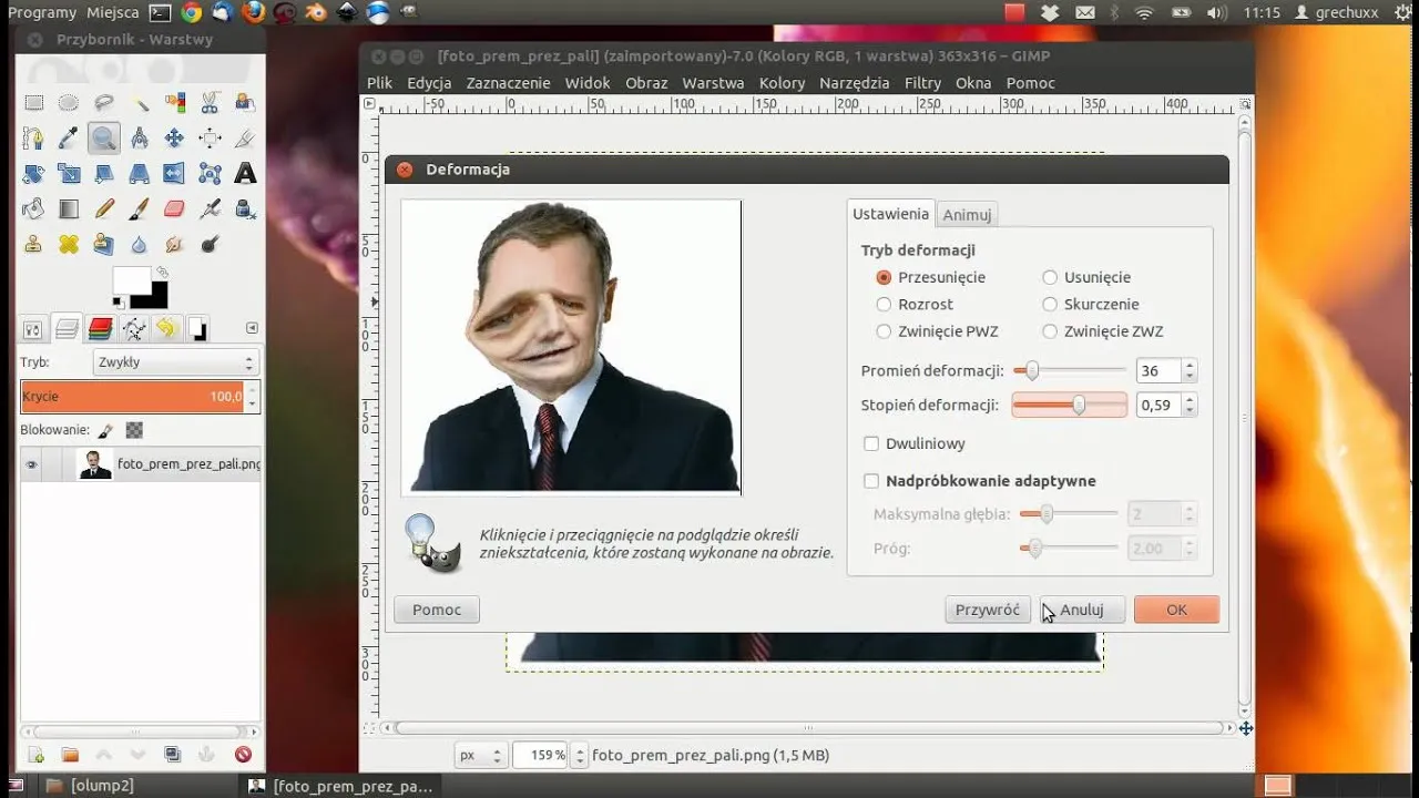 filtr skraplanie photoshop gimp