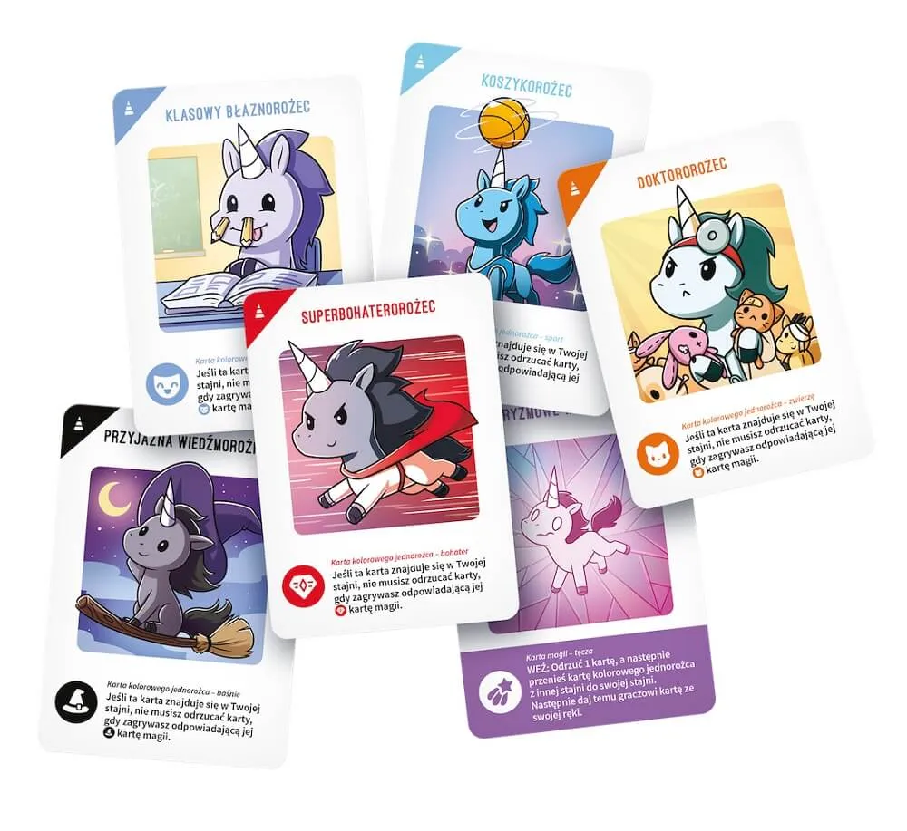 Odjechane Jednorożce rodzaje kart