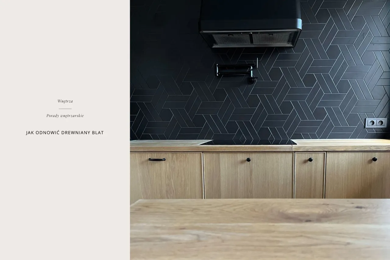 renowacja blatu fornirowanego przed i po