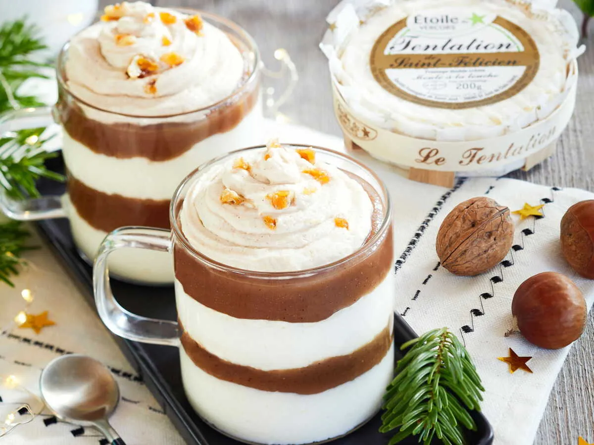 Verrines fra&icirc;ches cr&egrave;me de marrons