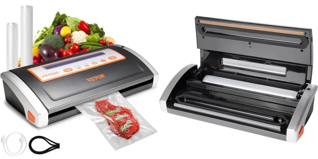 pakowarka pr&oacute;żniowa i zapakowane mięso