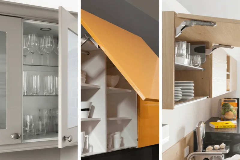 aranżacje szafek g&oacute;rnych w kuchni