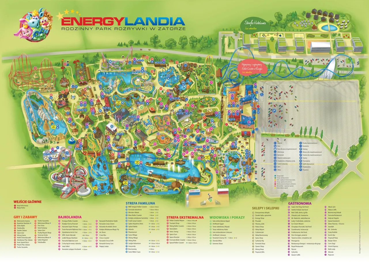 Energylandia widok z lotu ptaka mapa stref