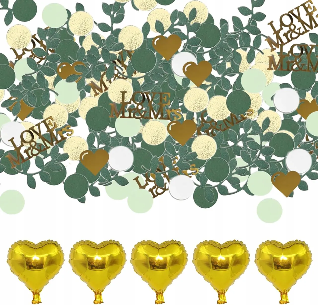 dekoracja stołu weselnego z konfetti