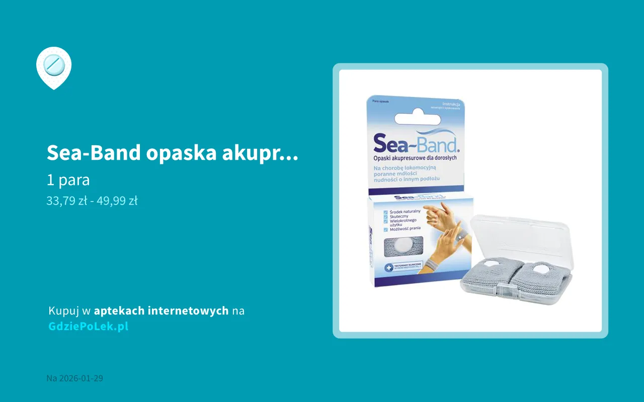 opaski akupresurowe na chorobę lokomocyjną