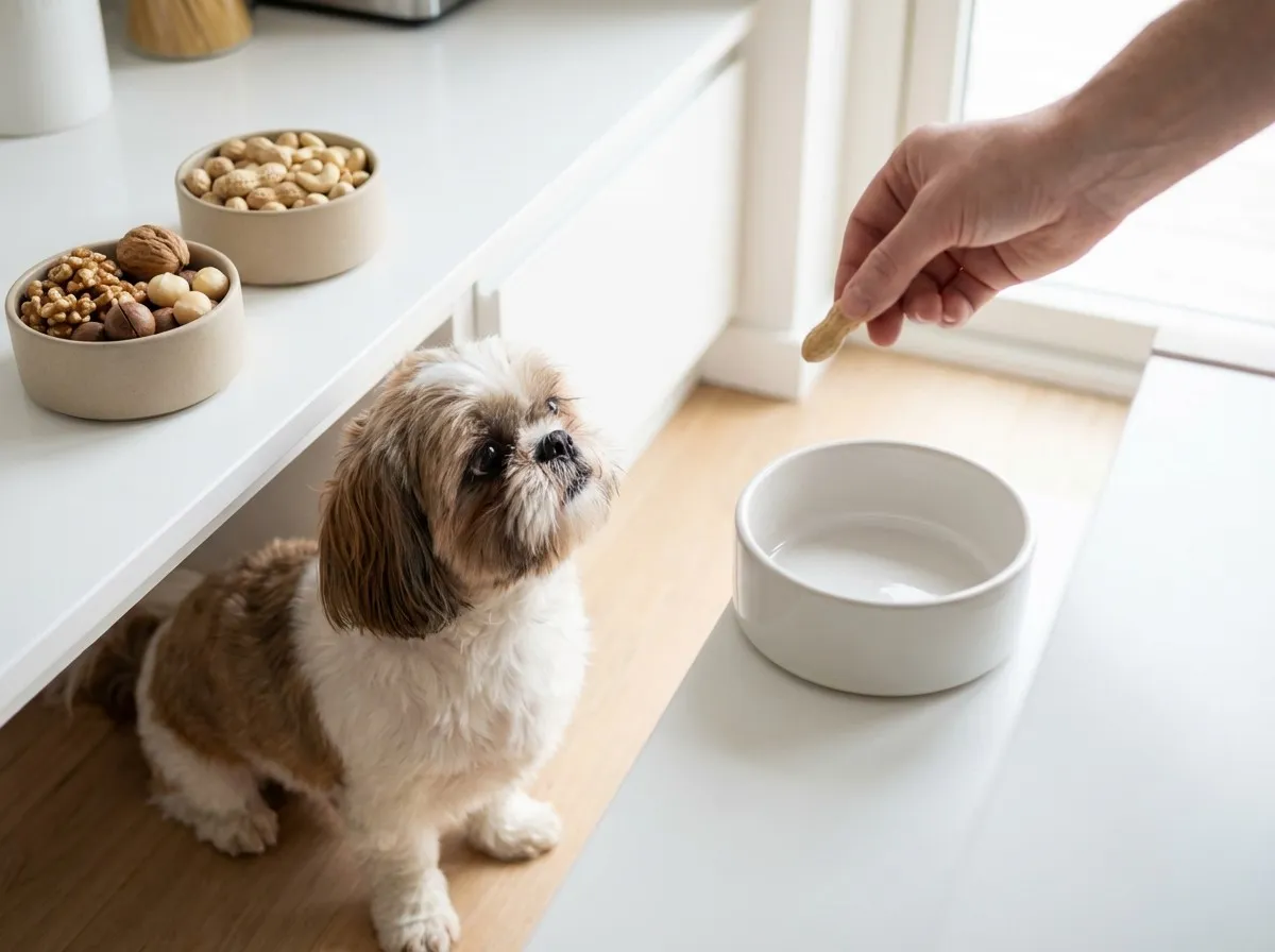 pies i orzechy włoskie