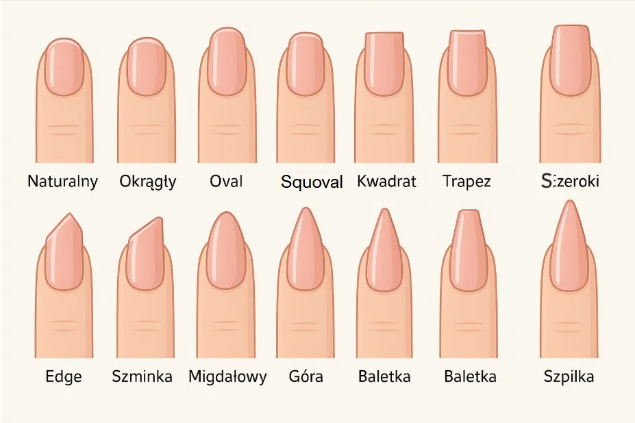 kształt paznokci kwadratowy a squoval por&oacute;wnanie