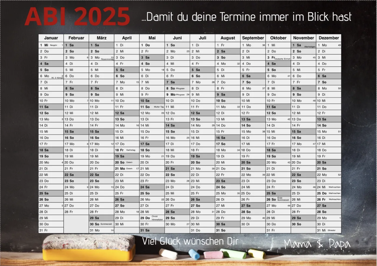 Abitur 2025 Niedersachsen Kalender