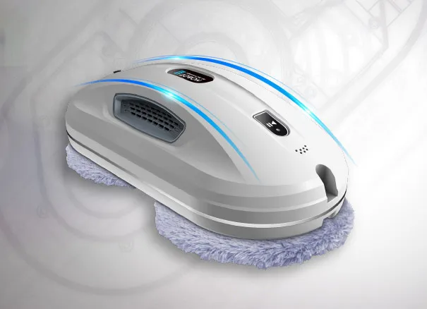 nowoczesny robot do mycia okien w akcji na dużym oknie