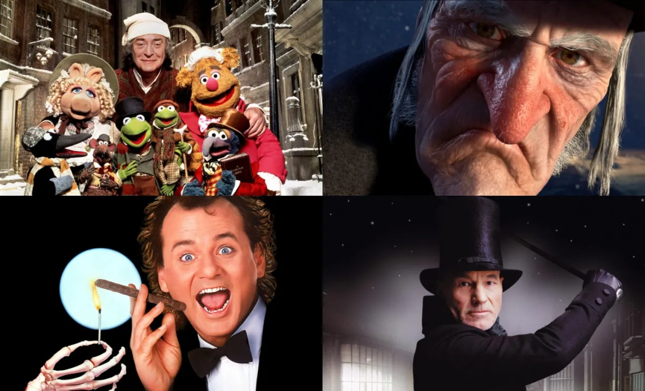 Opowieść wigilijna adaptacje filmowe kolaż