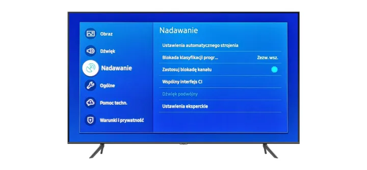 Menu ustawień telewizora wyszukiwanie kanał&oacute;w